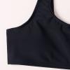 KAGAYD Girls Swimsuits 3 Piece Solid Tankini Bathing Suit Set Cute Bikini Swimwear with Cover Ups Beach Skirt 1~8 Years (Black, 12-18 Months) view 4