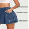 Aleumdr Women's 3 Inches High Waisted Swim Skirt with Zipper Pockets Tummy Control Bathing Suit Swimsuit Side Split Tankini Bottoms Sail Blue X-Large view 4