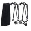 1 Pair of 5-Section Folding Damping Alpenstock with Inner Lock Telescopic Hiking Walking Sticks view 1