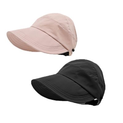 2025 New Adjustable Outdoor Beach Bucket Hat Summer Wide Brim Sunhat Women Sun Hats (Pink+Black)