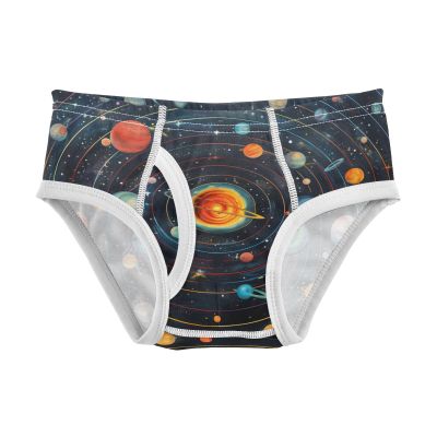 ALAZA Cartoon Solar System Planet Boys' Briefs Soft Underwear Available in Sizes 3t Multicolor