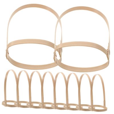 Yardwe 10 Pack Bamboo Drink Carrier with Handle for Coffee Cups