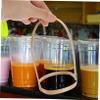 Yardwe 10 Pack Bamboo Drink Carrier with Handle for Coffee Cups view 3