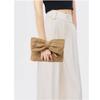 Bow Purse Straw Purses and Handbags for Women, Summer Beach Bag Evening Straw Handbag Woven Clutch Bag (D) view 2