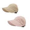 Outdoor Uv Protection Hollow Top Sun Hat, Women's Outdoor Uv Protection Hollow Top Wide Brim Sun Hat (Khaki+Pink) view 1