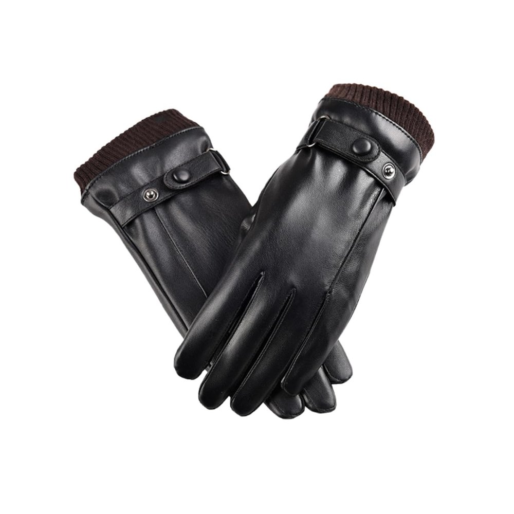 POPETPOP Touchscreen Riding Gloves Windproof Women's Ski Gloves Pu Leather Warm Women's Sports Full Protection