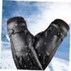 POPETPOP Touchscreen Riding Gloves Windproof Women's Ski Gloves Pu Leather Warm Women's Sports Full Protection view 2