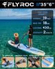 11x35 Extra Wide Inflatable Paddle Board, 430lb Capacity Stable Paddleboard for Yoga, Stand up Paddle Board for Adults(x3), Full Coverage EVA Deck, 5 Handles, 100L Backpack, All-Round view 2