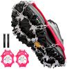Crampons Ice Cleats Traction Snow Grips for Boots Shoes Women Men Anti Slip 19 Stainless Steel Spikes Safe Protect for Hiking Fishing Walking Climbing Mountaineering view 1