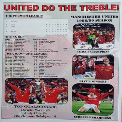 Assorted Manchester United treble winners 1998-99 - souvenir print