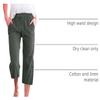 Cotton Linen Pants for Women Trendy 2026 High Waist Drawstring Cropped Pant Trousers Casual Summer Wide Leg Capris view 4
