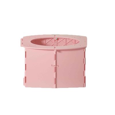 JUSHZ Camping Toilet Portable Toilets Portable Toilet Outdoor Bags Bucket for Home Indoor for Car Bedside Foldable Thickened PP Material Outdoor Portable Easy to Clean (Pink 1,11x22x14cm)