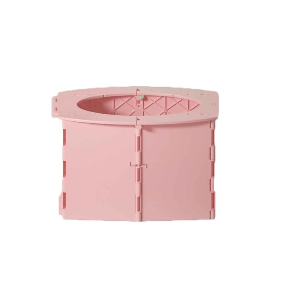 JUSHZ Camping Toilet Portable Toilets Portable Toilet Outdoor Bags Bucket for Home Indoor for Car Bedside Foldable Thickened PP Material Outdoor Portable Easy to Clean (Pink 1,11x22x14cm)