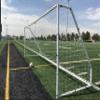 PASS Premier 18.5 X 6.5 Ft. Official Youth Regulation Steel Soccer Goal. 2"" Diameter Steel Frame w/Durable 4mm Net, Ground Stakes, Elastic Clasp & Re-Usable Ties. 18.5x6.5 Foot., White view 4