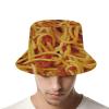 Tomato Spaghetti Bucket Hat for Men Women Funny Food Summer Beach Fishing Packable Outdoor Sun Fisherman Hat Fashion Retro view 4