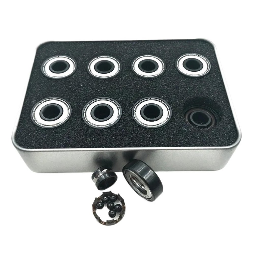 DNRJEWTA Roller Skate Bearing 16pc BSB Swiss Bearing Si3N4 Black Ceramic 6 Ball Skates Skateboard Bearing 608z Longboard Bearing Scooter Roller Skates Bearing Skating Shoe Bearings