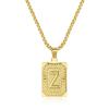 Dayouny Letter Pendant Necklace Z, Gold Pendant Necklaces, Square Letter Pendant for Men Womens,18K Yellow Gold Plated, Capital Initial Christmas Birthday Jewelry, 22inch view 1