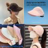 2024 New Women's Large Brim UV Protection Empty Top Sun Hat,Outdoor UV Protection Widened Brim Hollow Top Sun Hat for Women (Pink) view 4