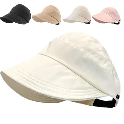 2024 New Women's Large Brim UV Protection Empty Top Sun Hat,Outdoor UV Protection Widened Brim Hollow Top Sun Hat for Women (White)