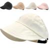 2024 New Women's Large Brim UV Protection Empty Top Sun Hat,Outdoor UV Protection Widened Brim Hollow Top Sun Hat for Women (White) view 1