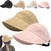 2024 New Women's Large Brim UV Protection Empty Top Sun Hat,Outdoor UV Protection Widened Brim Hollow Top Sun Hat for Women (2PCS-E) view 1