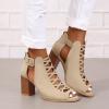 SACFOF Women Platform Open Toe Sandals Crisscross Straps Back Zipper High Heel Fashion Sandal with Ankle Strap view 2