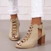 SACFOF Women Platform Open Toe Sandals Crisscross Straps Back Zipper High Heel Fashion Sandal with Ankle Strap view 4