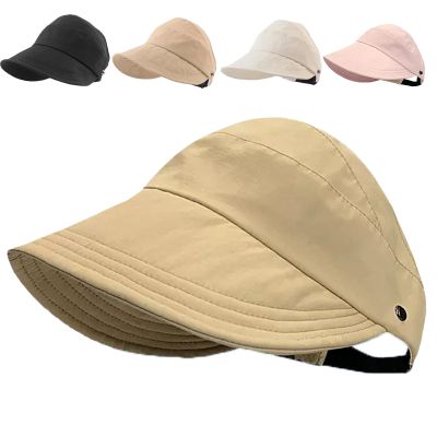 2024 New Women's Large Brim UV Protection Empty Top Sun Hat,Outdoor UV Protection Widened Brim Hollow Top Sun Hat for Women (Brown)