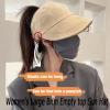 2024 New Women's Large Brim UV Protection Empty Top Sun Hat,Outdoor UV Protection Widened Brim Hollow Top Sun Hat for Women (Brown) view 3
