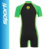 Sporti Kids Full Wetsuits - Seaskin Wetsuit for Boys Girls - Neoprene Thermal Swimsuits for Swim Practice - Short Sleeve Thermal Swimsuit - UPF 50 Minnow Short Sleeve - Black/Green Gecko - 3T view 2