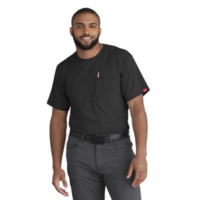 Red Kap Men's Tall Size Cooling Short Sleeve Pocket Tee, Black, XX-Large Tall