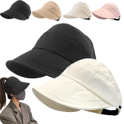 2024 New Women's Large Brim UV Protection Empty Top Sun Hat,Outdoor UV Protection Widened Brim Hollow Top Sun Hat for Women (2PCS-B)