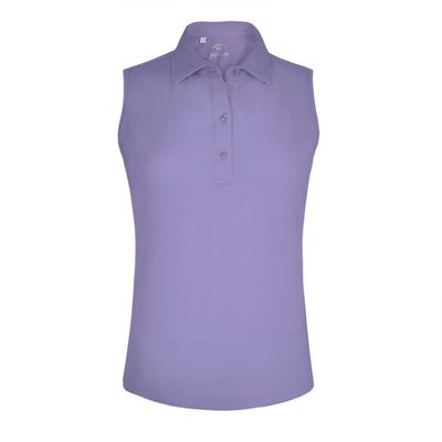 Monterey Club Women's Microfiber Tailored Collar Solid Sleeveless Polo Shirt #4063 (True Violet, X-Large)