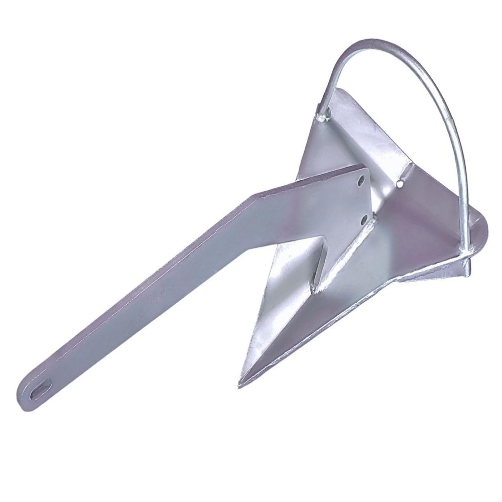 MarineNow Shovel Scoop Style Anchor with Roll Bar  Hot-Dip Galvanized Steel  Self-Launching, High-Holding Power for All Bottom Types  Available Sizes: 4 kg - 55 kg
