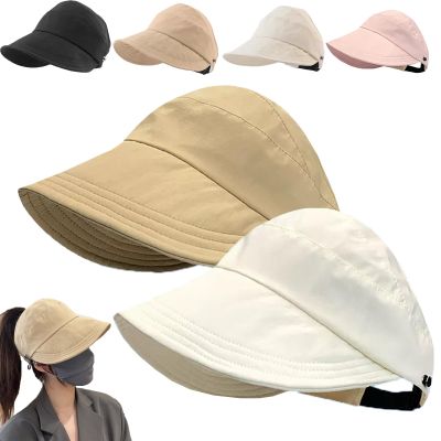 2024 New Women's Large Brim UV Protection Empty Top Sun Hat,Outdoor UV Protection Widened Brim Hollow Top Sun Hat for Women (2PCS-D)