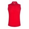 Monterey Club Women's Microfiber Tailored Collar Solid Sleeveless Polo Shirt #4063 (Red, Medium) view 1