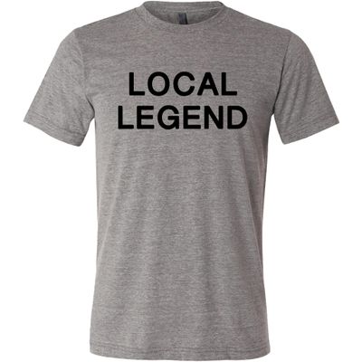 SwingJuice Golf T-Shirt Local Legend Crew Neck Short Sleeve Funny Golf Shirt for Men and Women Grey S