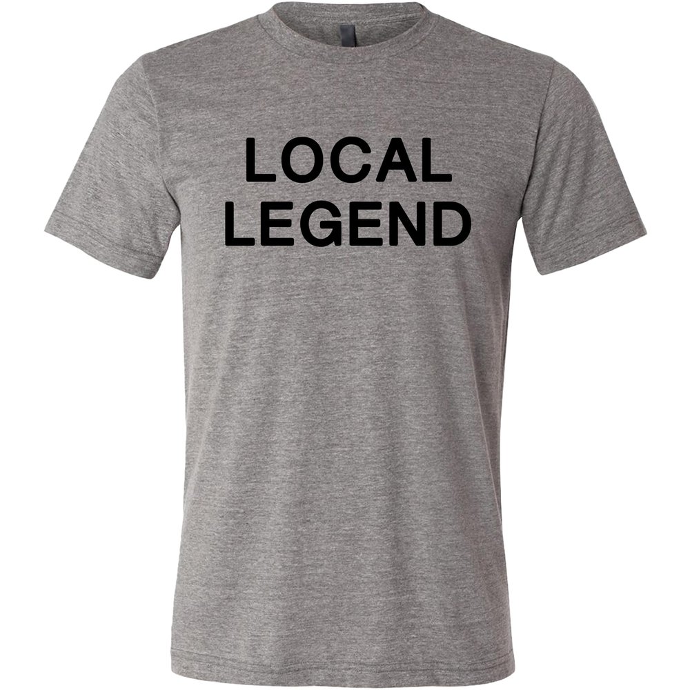 SwingJuice Golf T-Shirt Local Legend Crew Neck Short Sleeve Funny Golf Shirt for Men and Women Grey S