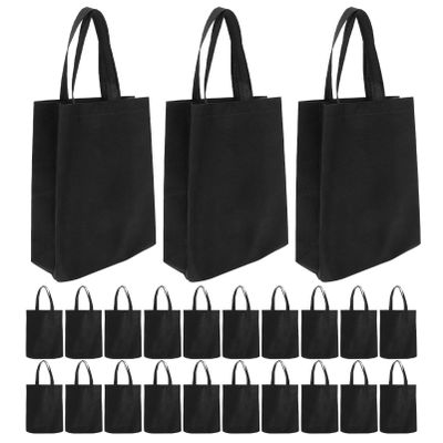 Amosfun 30pcs Non-woven Tote Bags Reusable Shopping Bags with Handles Lightweight Grocery Tote Design for Easy Storage for Daily Use and