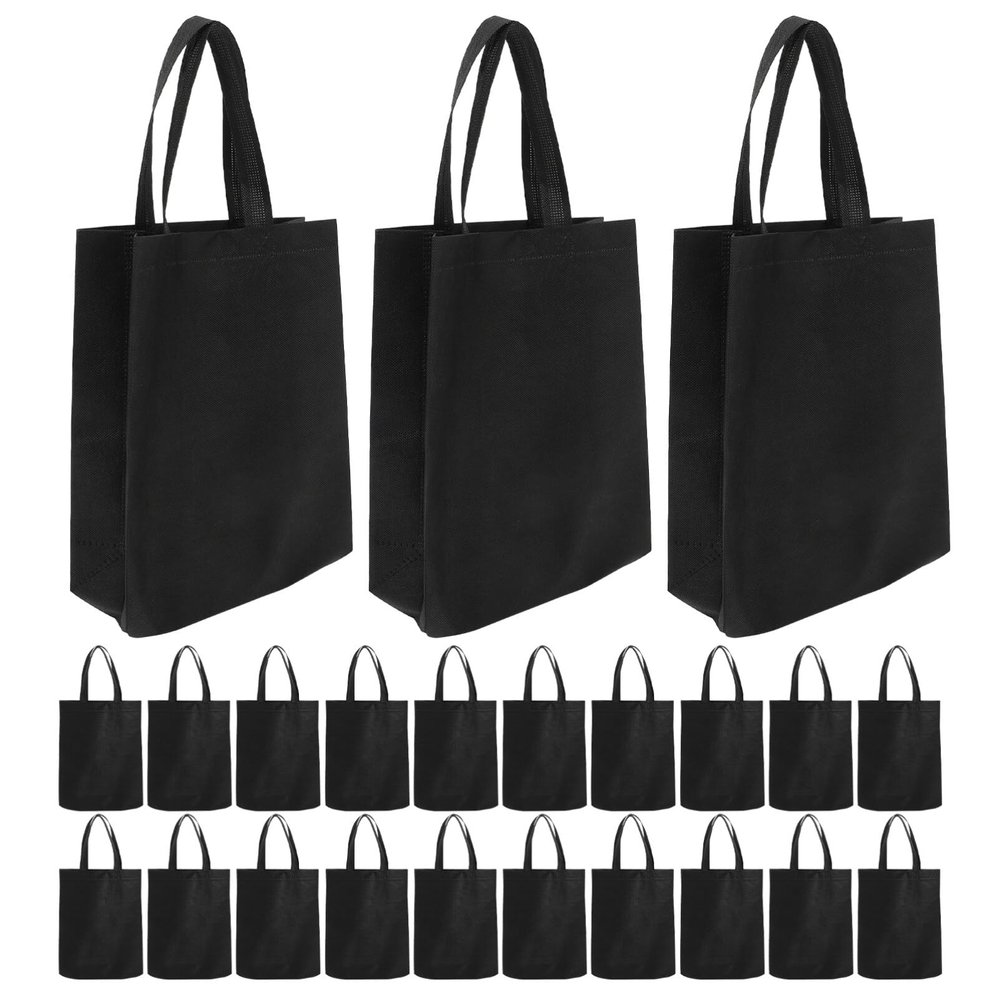 Amosfun 30pcs Non-woven Tote Bags Reusable Shopping Bags with Handles Lightweight Grocery Tote Design for Easy Storage for Daily Use and