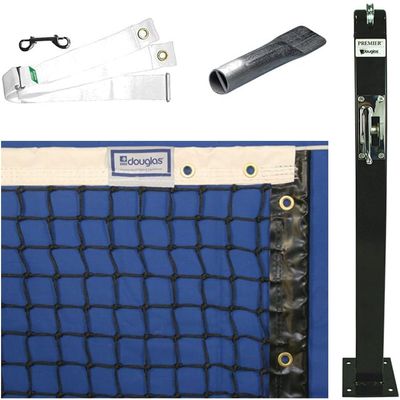 Do It Tennis Champion Court Equipment Pickleball Package Black (Includes Standard Size Net, Surface Mount Posts, Center Strap and Pipe Anchor)