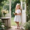 Otter MOMO Toddler/Little Girls Open Toe Summer White Sandals Flower Girl Shoes Size 12 view 2