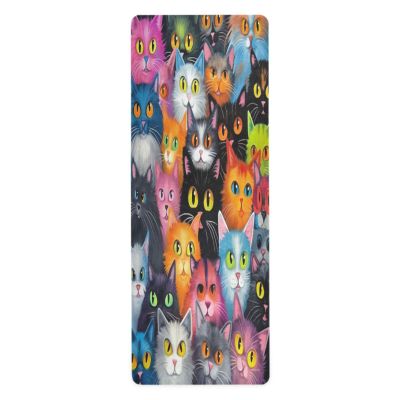 FLildon Cute Cats Yoga Mat Thick Non Slip Yoga Mat Workout Mat for Men Women, Exercise & Exercise Mat for Home Gym, Yoga, Pilates, Stretching, and Floor