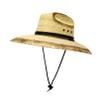 Rising Phoenix Industries Mexican Palm Leaf Straw Lifeguard Sun Hat, Black Hatband, Vented Crown, Chin Strap, Natural view 2