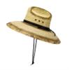 Rising Phoenix Industries Mexican Palm Leaf Straw Lifeguard Sun Hat, Black Hatband, Vented Crown, Chin Strap, Natural view 3