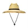 Rising Phoenix Industries Mexican Palm Leaf Straw Lifeguard Sun Hat, Black Hatband, Vented Crown, Chin Strap, Natural view 4