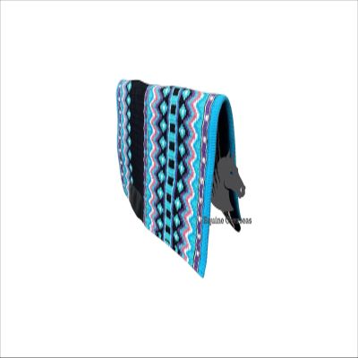 EQUINE OVERSEAS Western Horse Saddle pad Saddle Blanket 100% New-Zealand Wool Show Pad Must Have in Your tack Room - Sky Horse Rider (34x34), as per picture