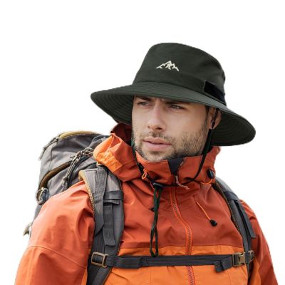 TOP-EX Waterproof Mens Bucket Sun Bucket Hat, Boonie Hiking Fishing Beach Safari Hats for Summer Rain Cap Shade Outdoor - UV Protection SPF Wide Brim Sunhat, ArmyGreen L 58-60CM