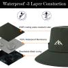 TOP-EX Waterproof Mens Bucket Sun Bucket Hat, Boonie Hiking Fishing Beach Safari Hats for Summer Rain Cap Shade Outdoor - UV Protection SPF Wide Brim Sunhat, ArmyGreen L 58-60CM view 4