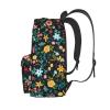 ACDRUING Multi Flowers Waterproof Backpack Adjustable Shoulder Straps Bag Large Capacity Casual Daypack Bookbag For Travel Work view 2